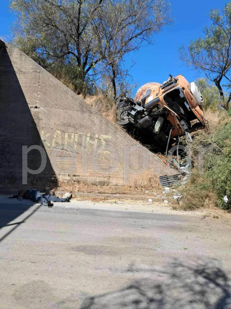 Ερύμανθος: Σοβαρό τροχαίο με μπετονιέρα στην Εθνική Οδό 111 - Τραυματίας ο οδηγός ΦΩΤΟ